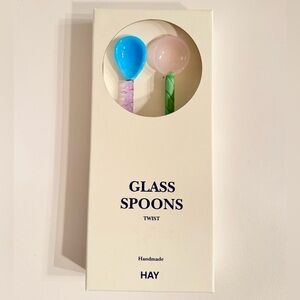 HAY Set of 2 Twisted Glass Spoons